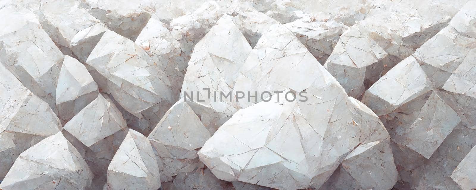 the background is made of polygons in White milky color imitating stones.