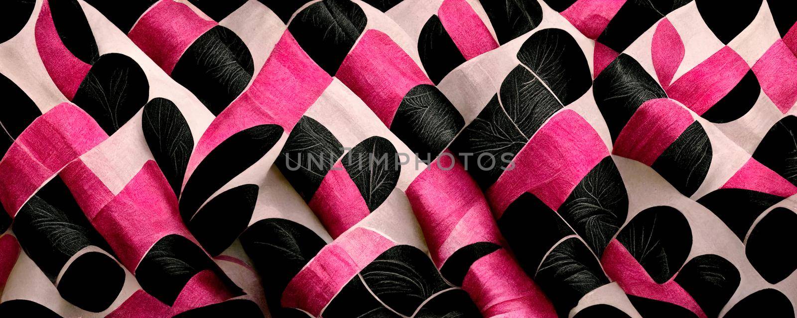 black and pink pleated fabric, Colorful abstract wallpaper texture background illustration by TRMK