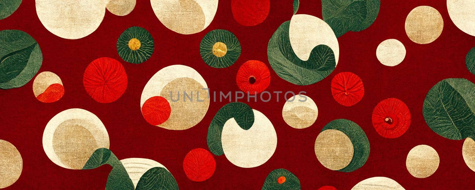 abstract floral pattern on fabric in red-yellow-green hues by TRMK