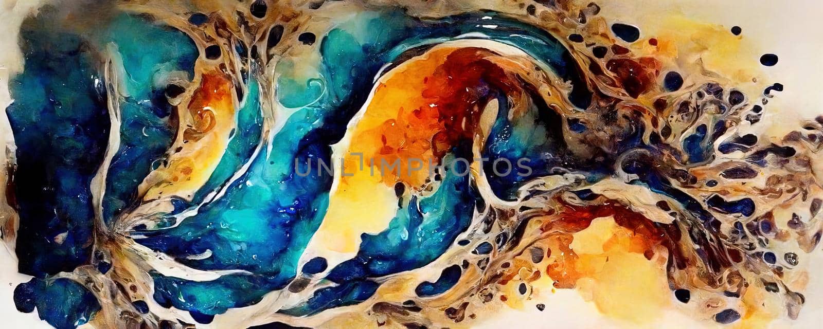 abstract multicolored illustration made in the style of alcohol ink by TRMK