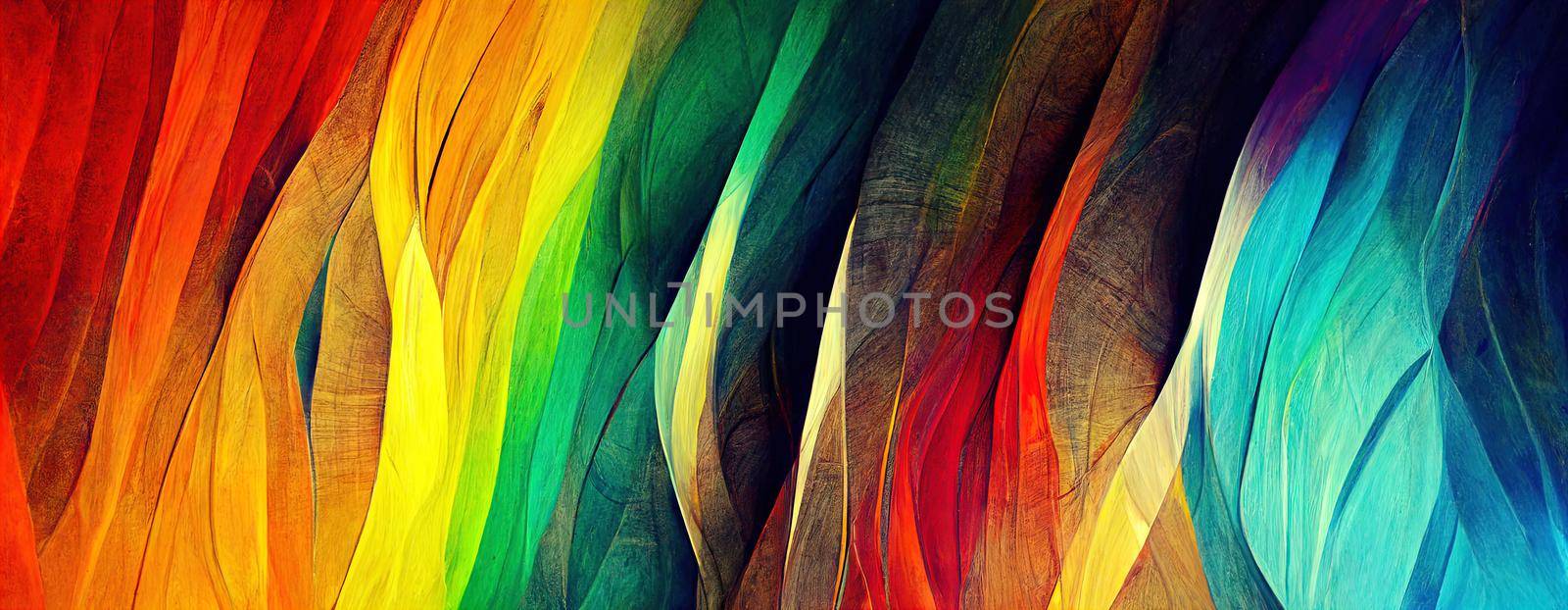 artistic background he made of lines of rainbow colors curly vertically.