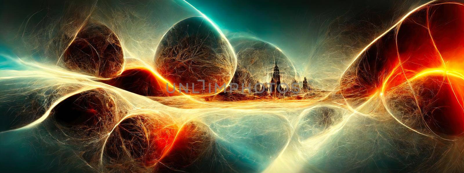 fantastic space landscape. Colorful abstract wallpaper texture background illustration by TRMK