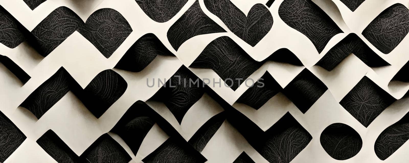 black and white background imitating cut paper.