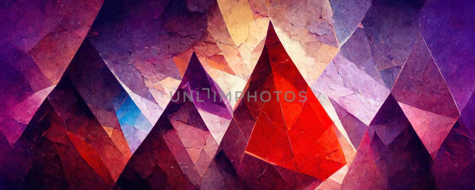 abstract 3D illustrations in the form of geometric triangles and polygons creating a bright background by TRMK