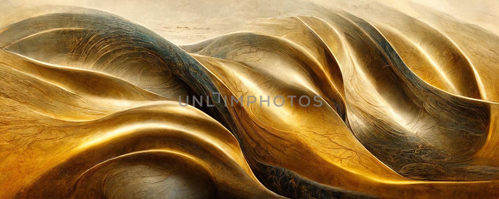 abstract pattern of golden lines resembling crumpled fabric or waves.