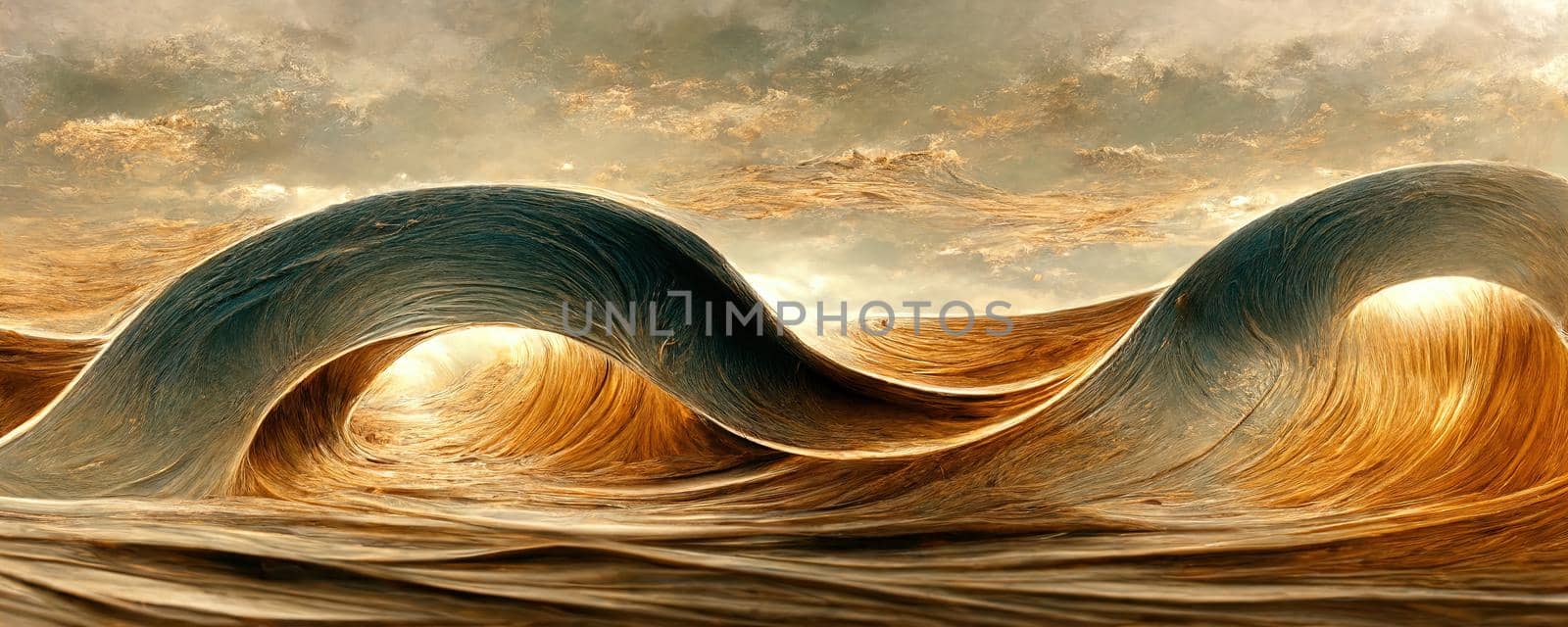 golden waves we are on a stylish background.