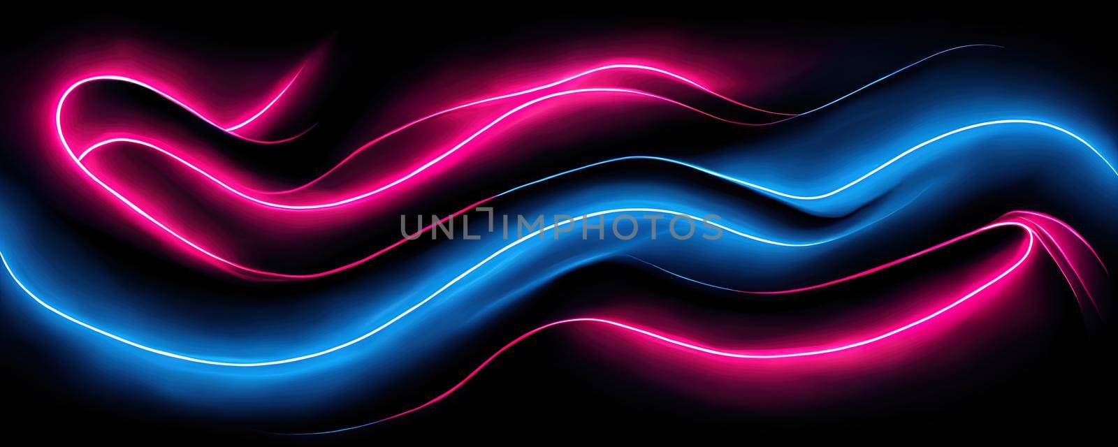 abstract neon colored lines wall background, blue and pink neon rays by TRMK