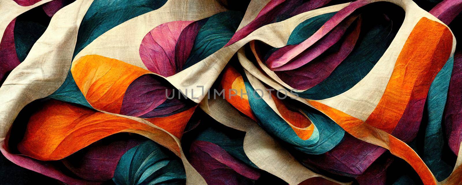 abstract stylish floral fabric ornament.