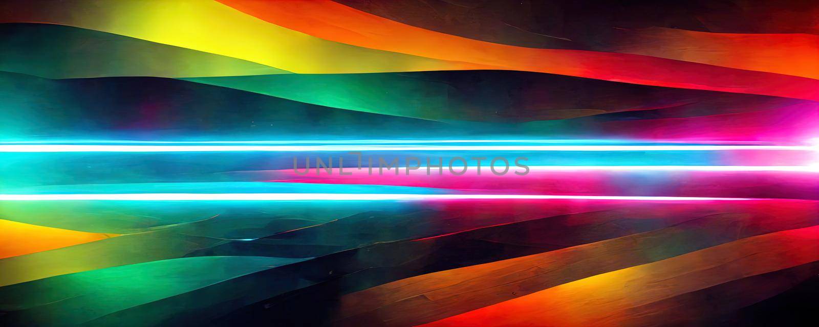 abstract neon colored lines wall background.