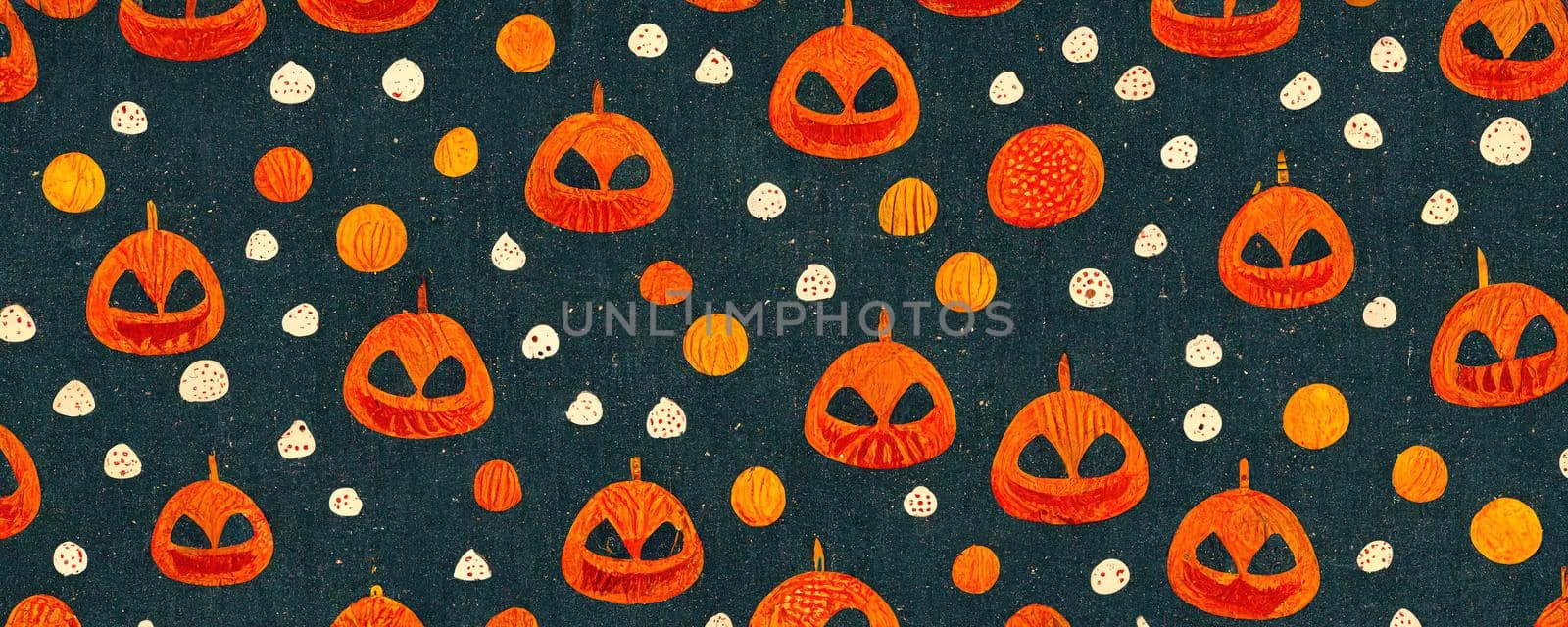 stylish abstract fabric pattern with halloween pumpkins by TRMK