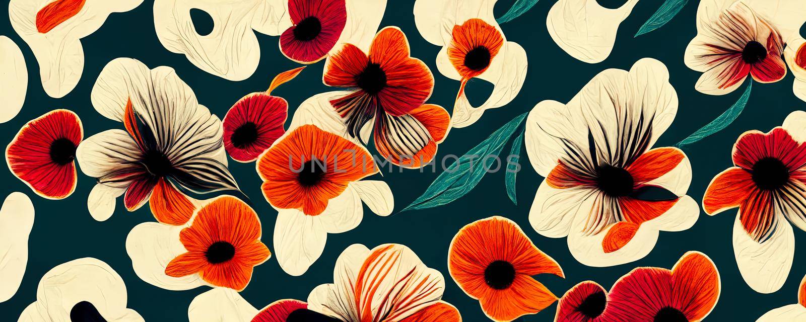 abstract flower illustration, creative flower background by TRMK