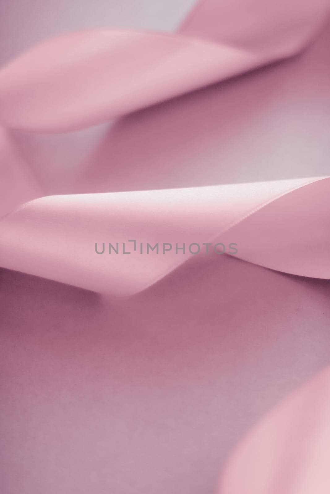 Abstract silk ribbon on blush pink background, exclusive luxury brand design for holiday sale product promotion and glamour art invitation card backdrop by Anneleven