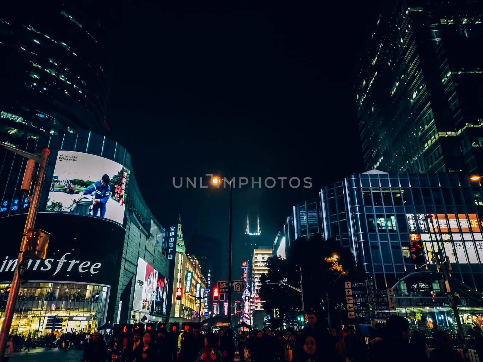 Nanjing Rd. Shanghai China , 2018 Pack of Tourists from Nanjing Rd. where so many shopping mall to The Bund tourist spots.
