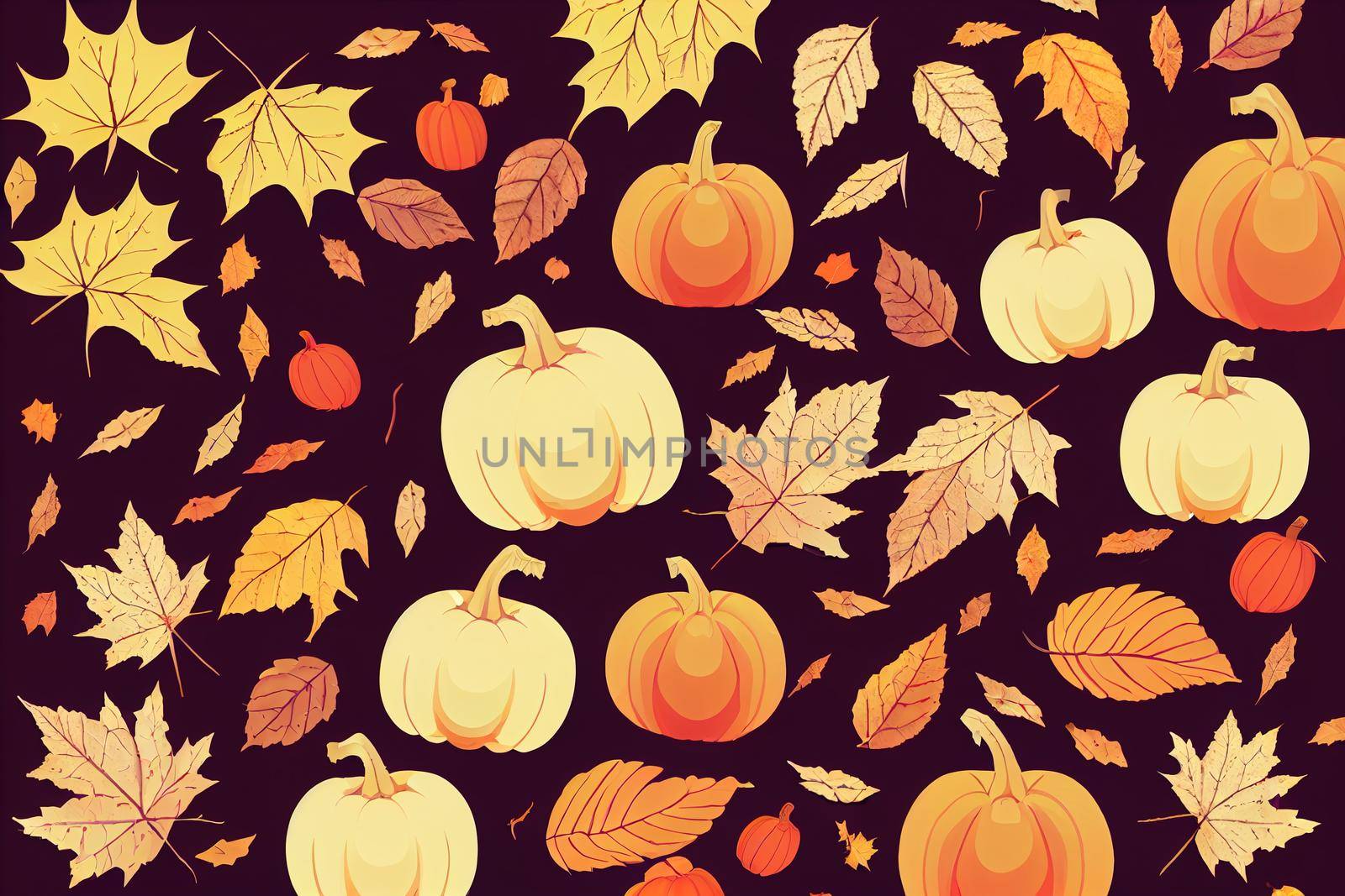 Autumn banner flat lay composition with pumpkins and fallen leaves and sweater with space for text High quality photo , anime style