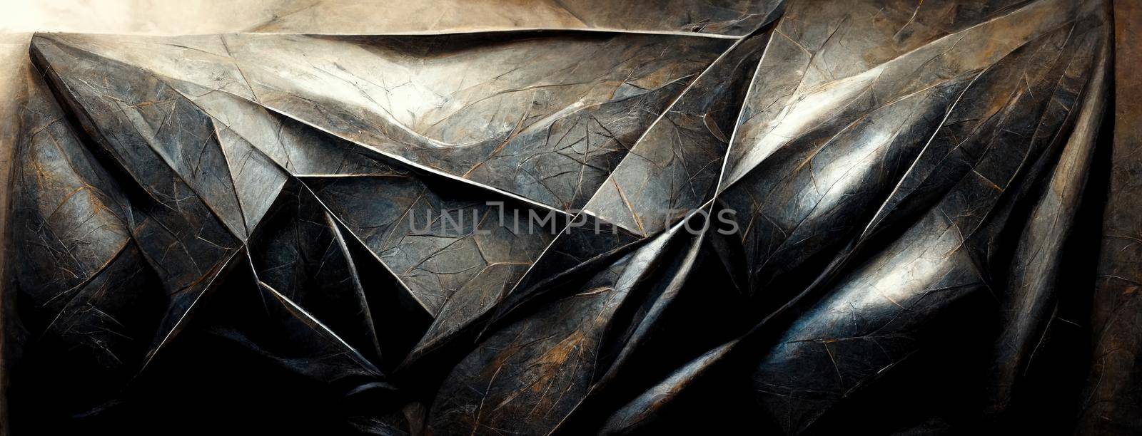 black stone glossy wall of polygons, Colorful abstract wallpaper texture background illustration by TRMK