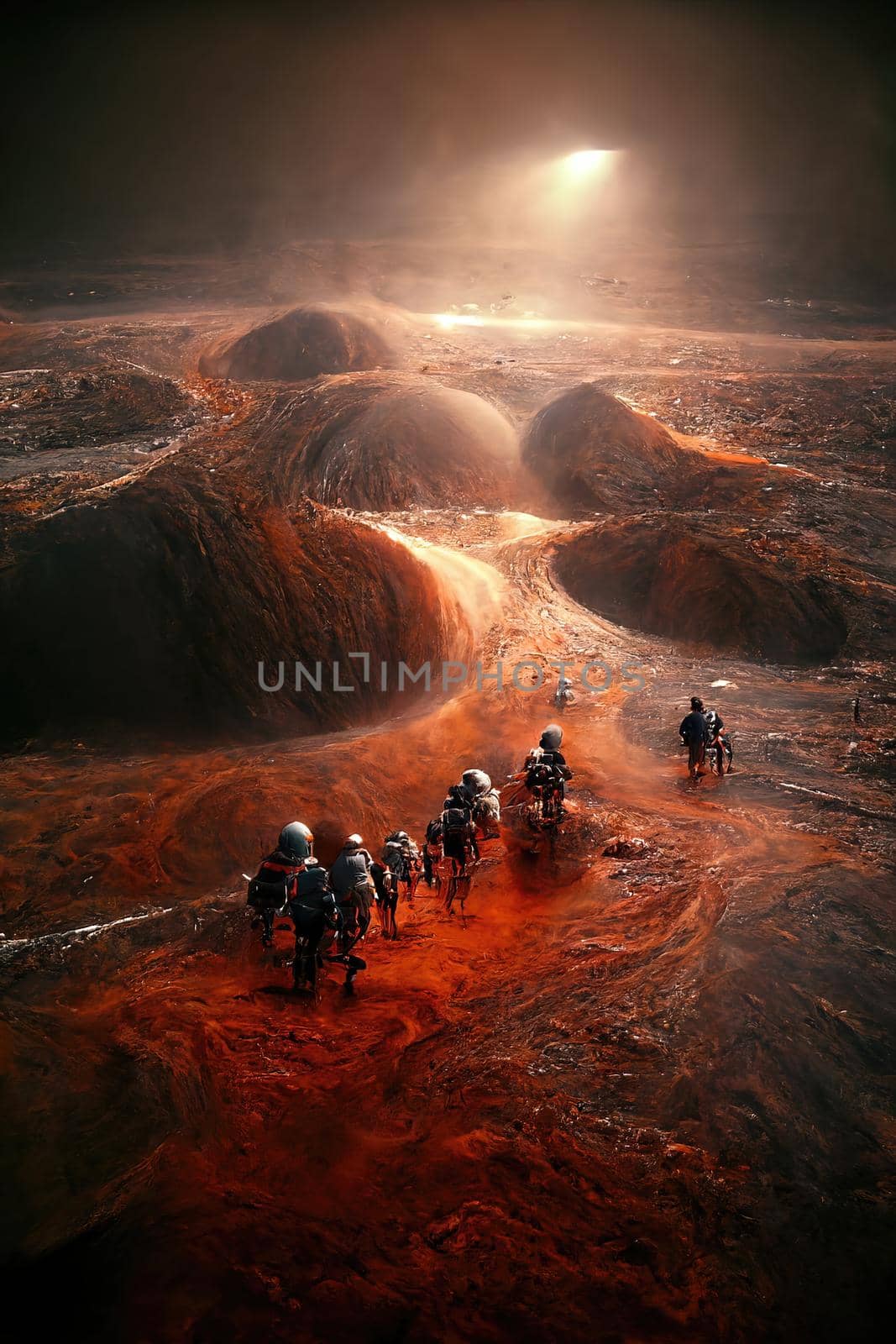 People arriving on Mars, 3d illustration