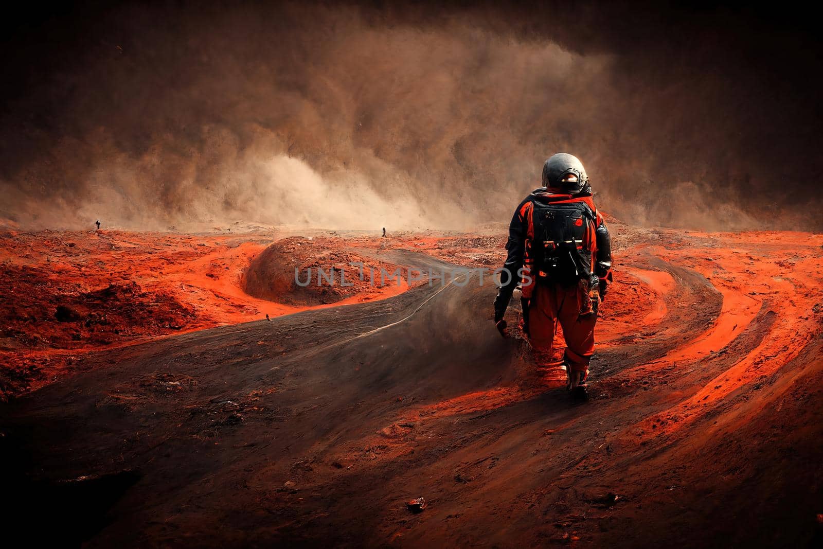 People arriving on Mars, 3d illustration