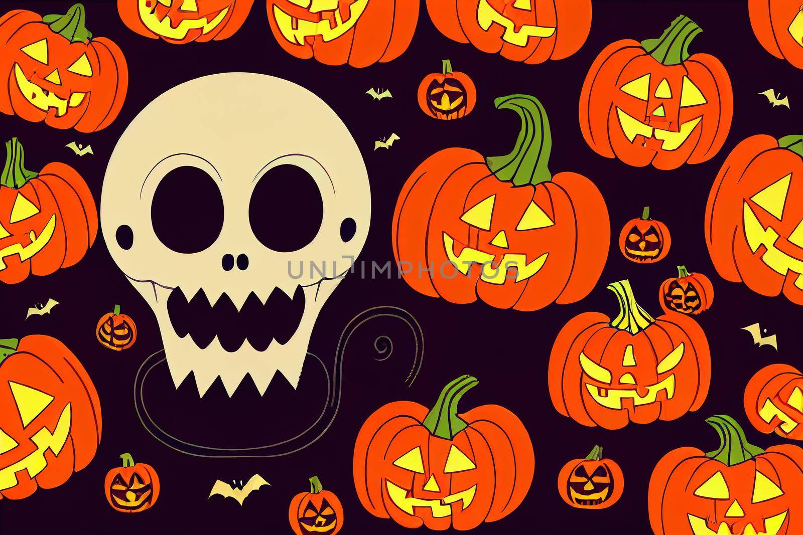 Cute halloween skeleton cartoon. Skeleton in halloween day. Halloween character cartoon. Happy halloween greeting card.