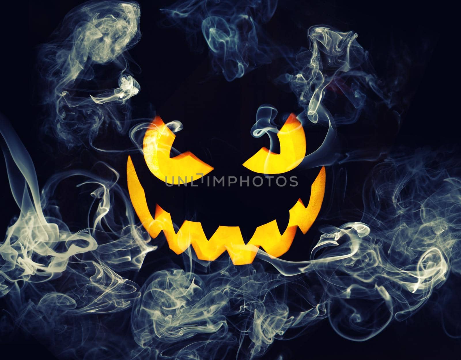 Halloween Scary Face. Beautiful holiday autumn composition.