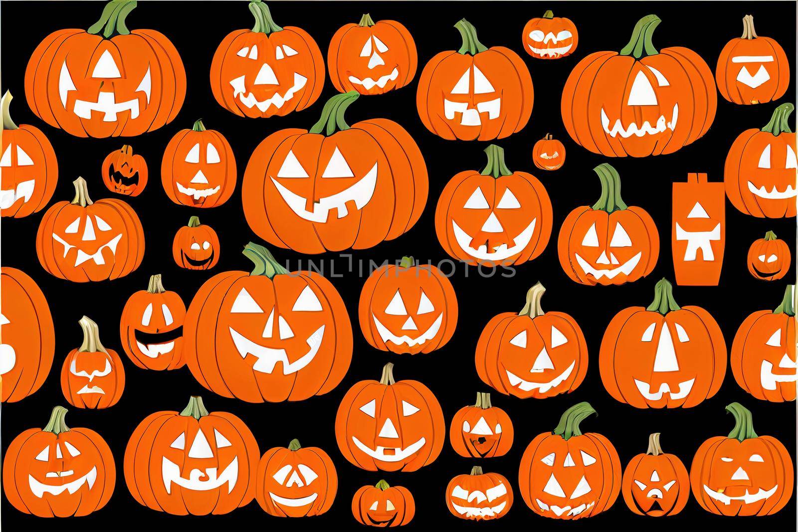 Halloween pumpkin set isolated on white background Scary by 2ragon