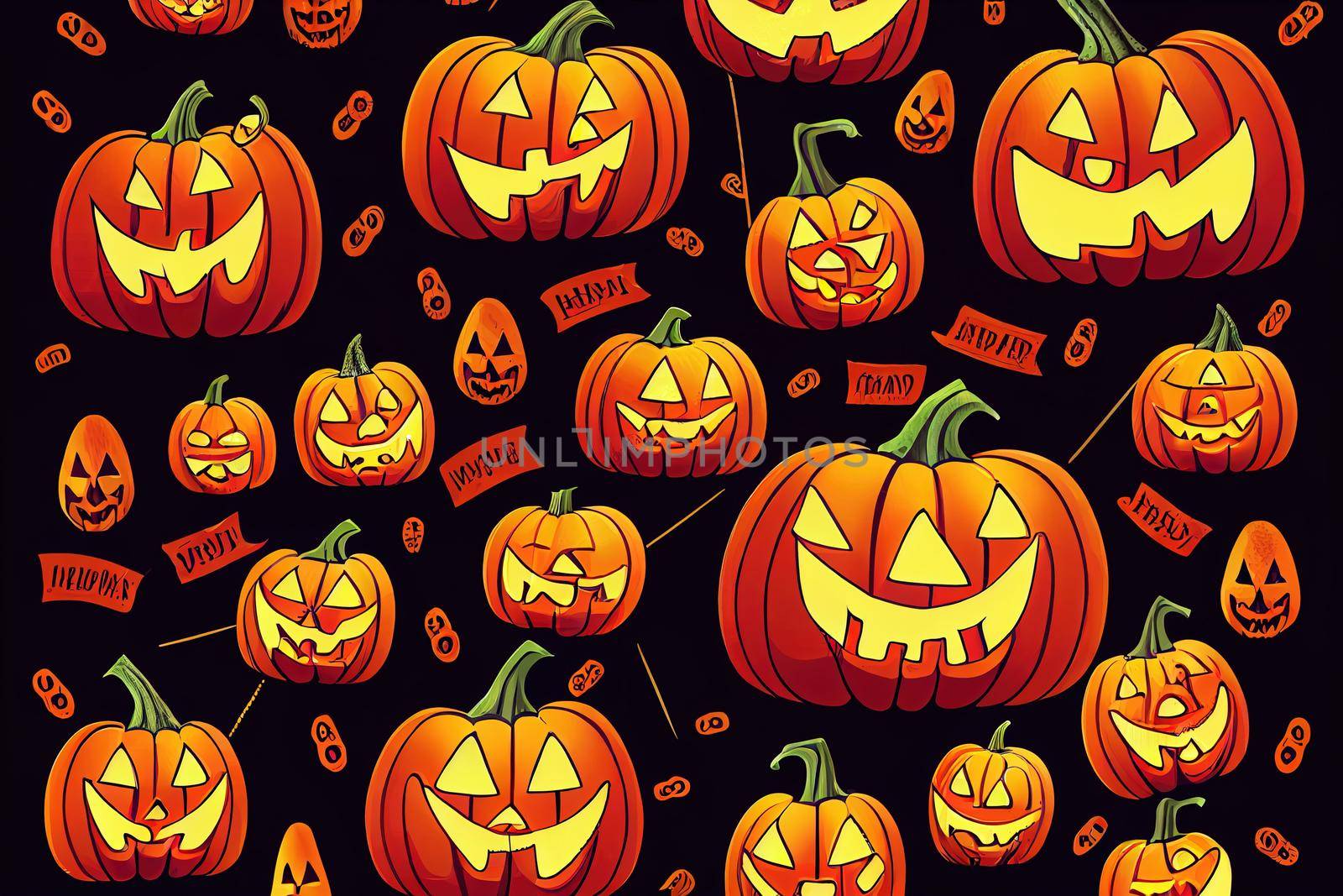 Halloween with my Gnomes. Halloween Design. Lettering Illustration.