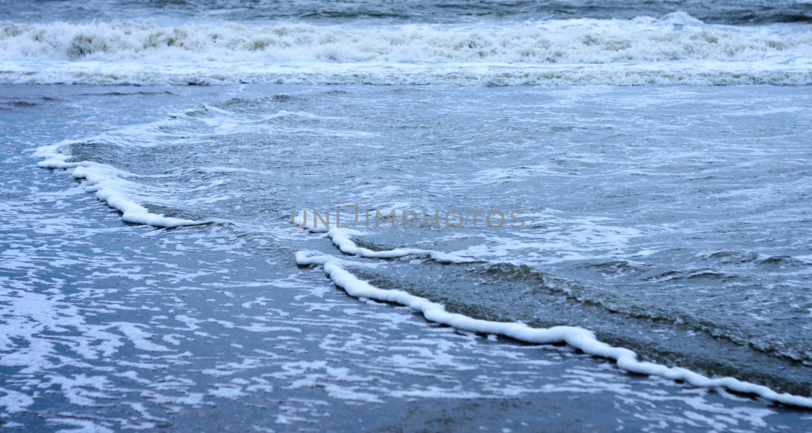 Blue Sea waves flowing on ocean floor. Full frame. Nature background. by sudiptabhowmick