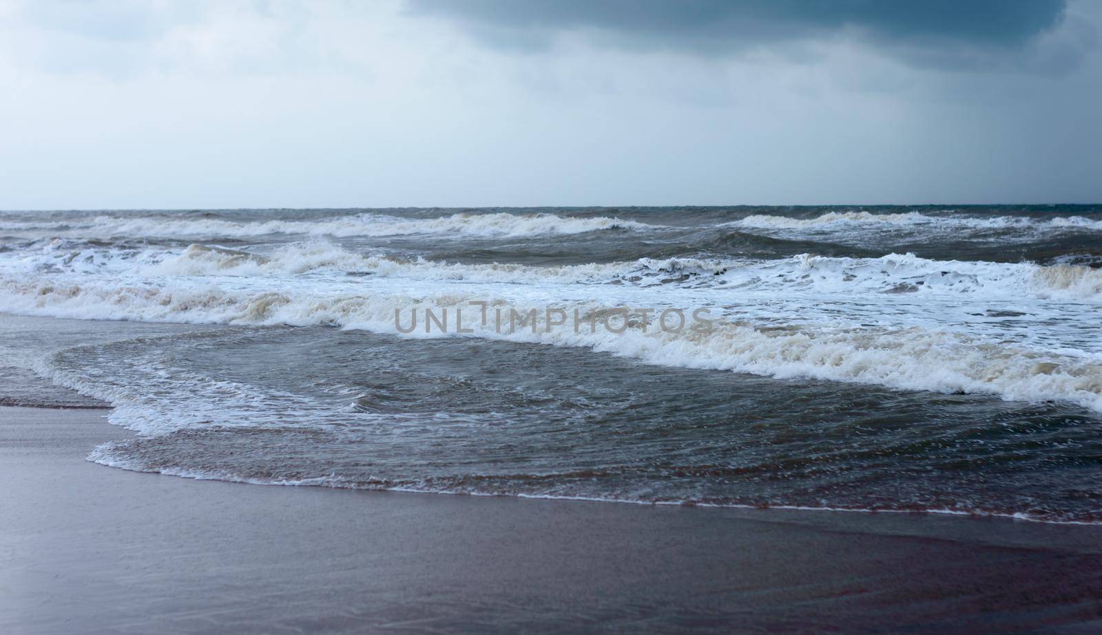 Sea Waves Crushing On Ocean Floor. Focus On Foreground. Puri, Odisha, India by sudiptabhowmick