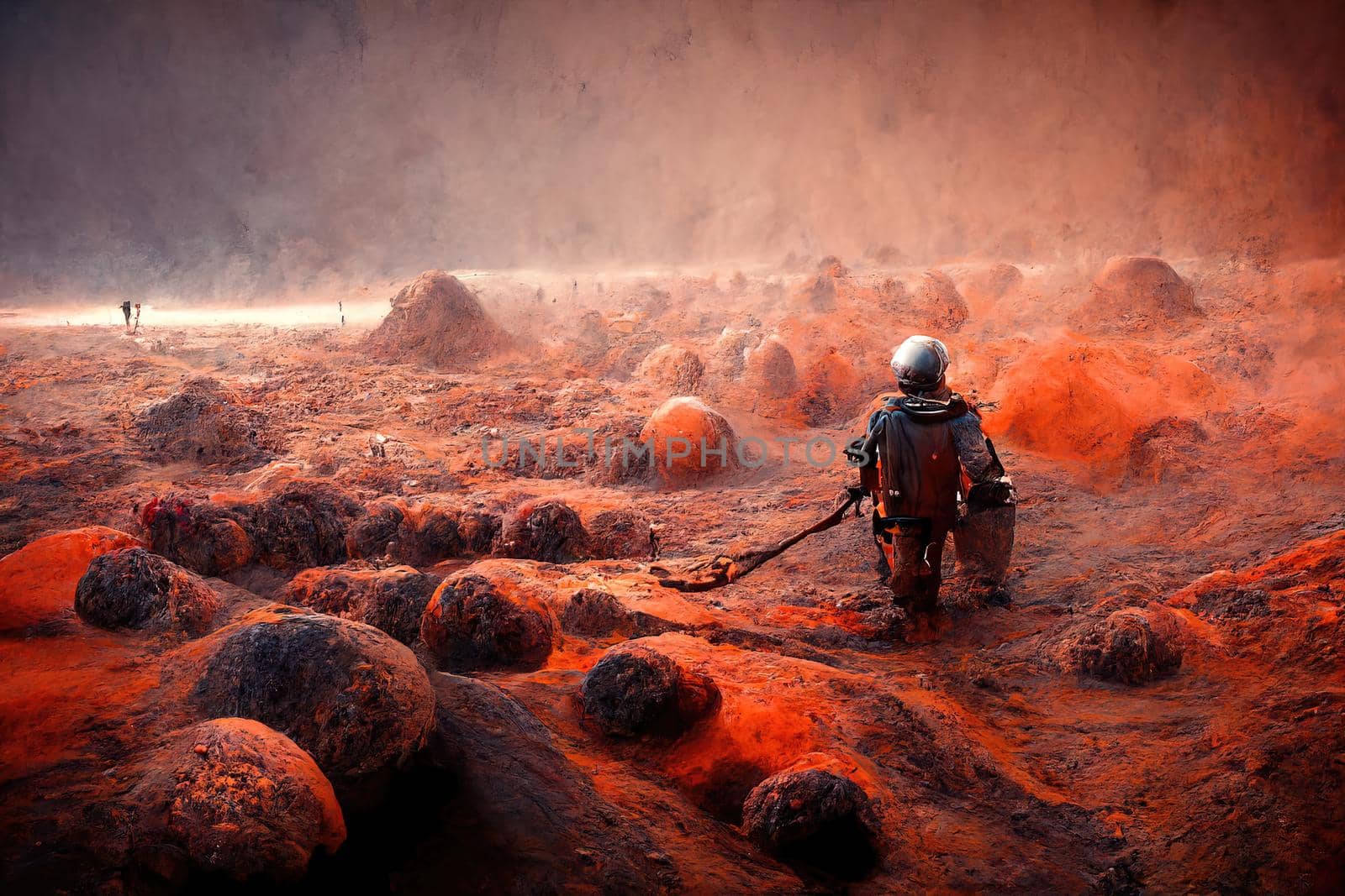 People arriving on Mars, 3d illustration