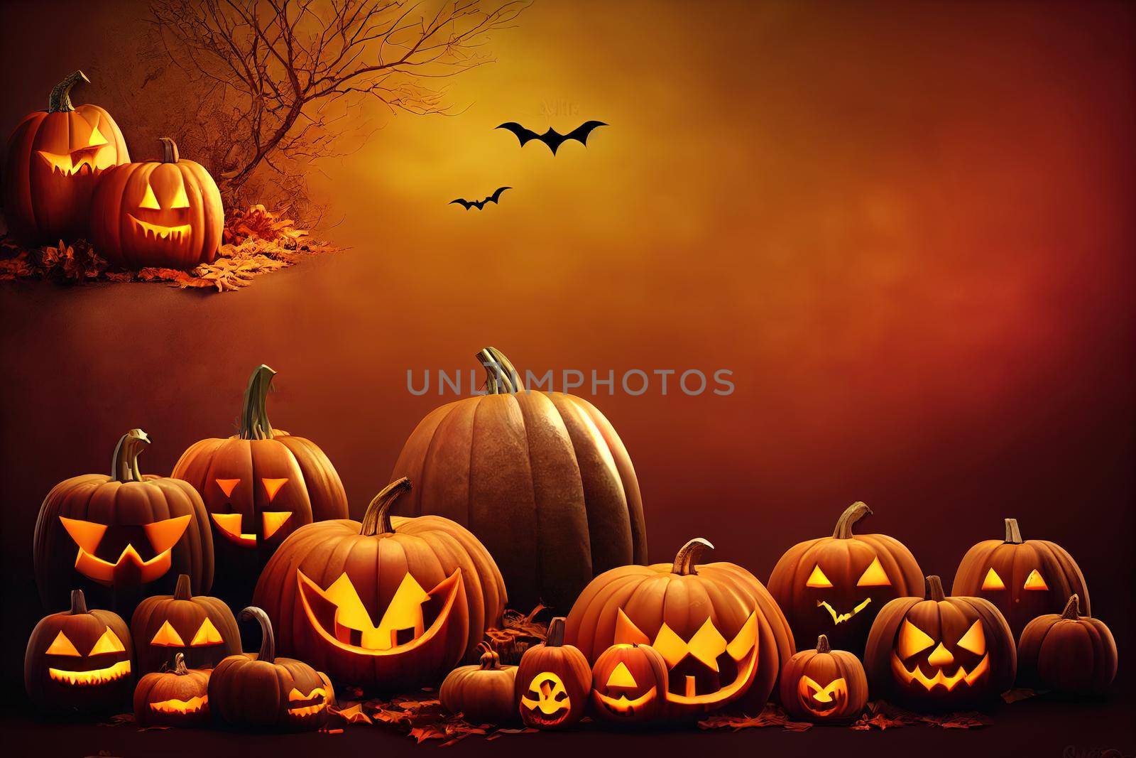 3D Halloween background podium display on beige wood and pumpkin Brown cosmetic beauty product promotion autumn pedestal with shadow Natural showcase Abstract minimal studio 3D render, Anime Style
