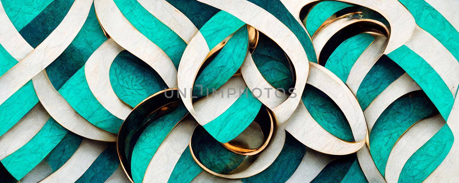 Turquoise gold rings, Colorful abstract wallpaper texture background illustration by TRMK