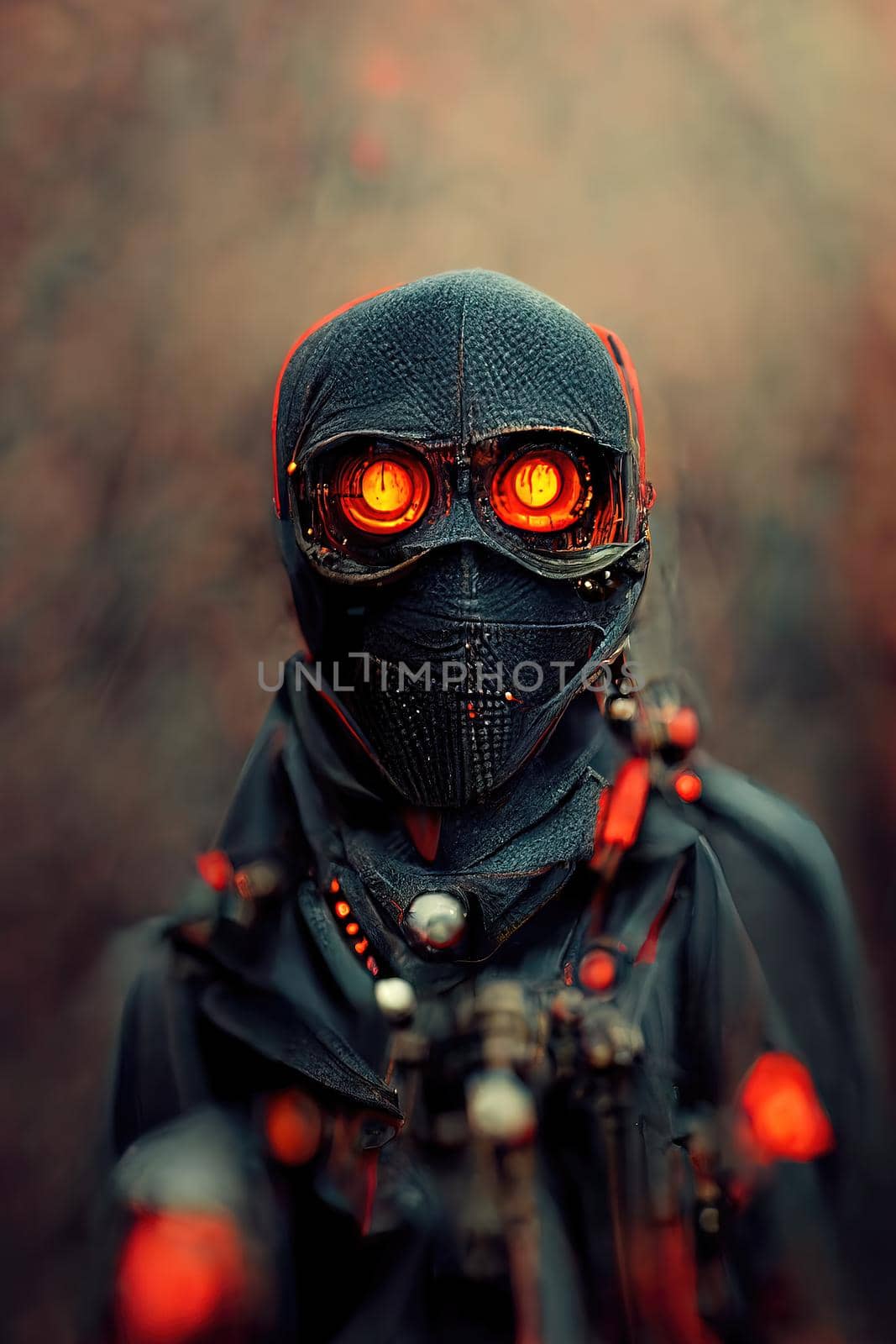 Modern ninja from the future, 3d render by Farcas