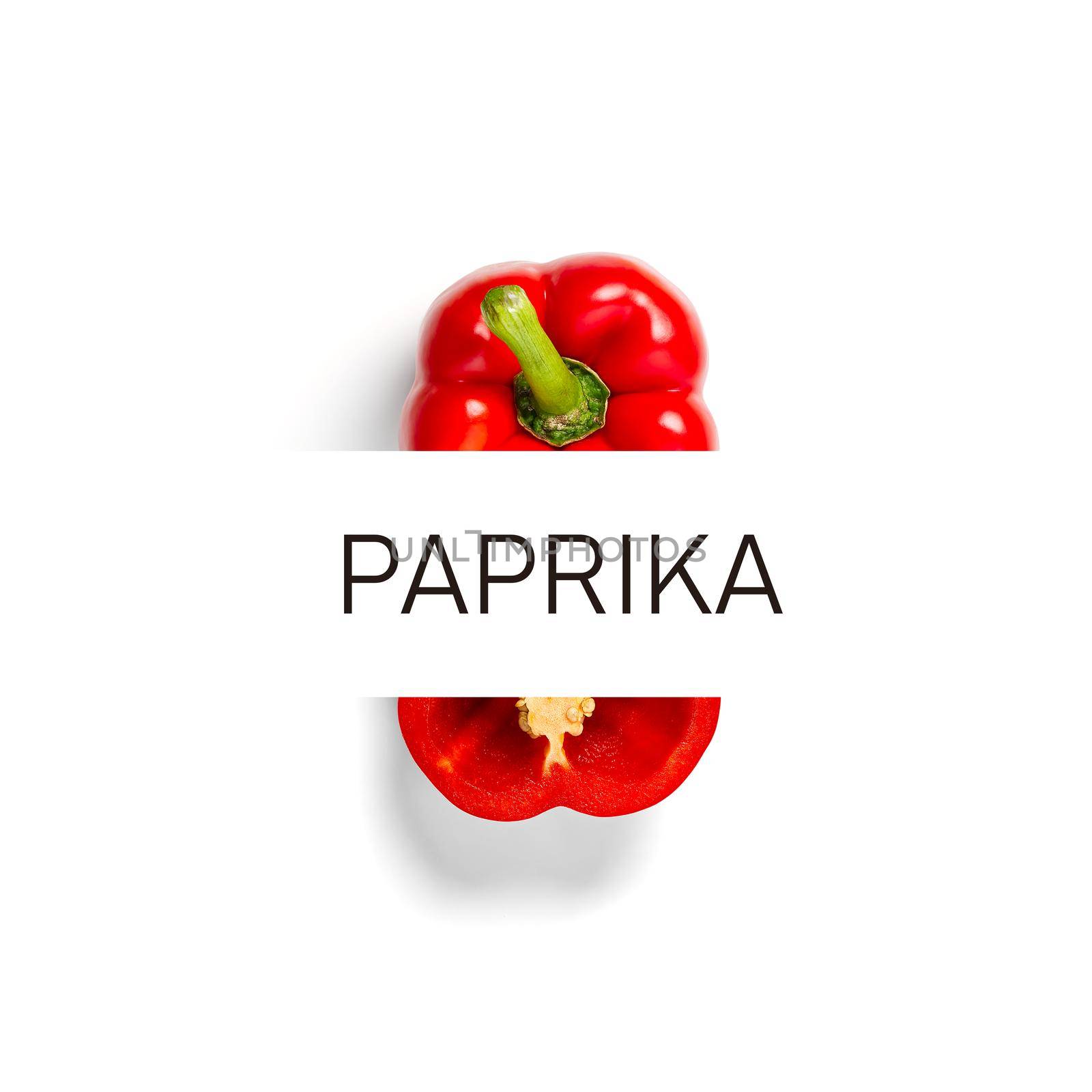 Paprika creative layout and composition isolated on white background Healthy eating, dieting concept by PhotoTime