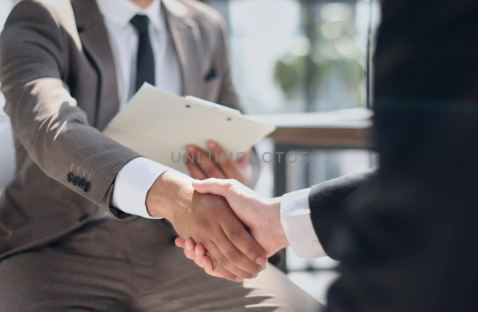 Business handshake and business people