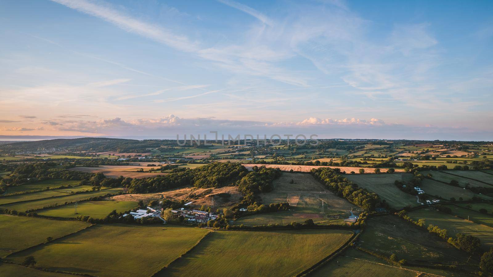 Aerial view of England Countryside. High quality photo