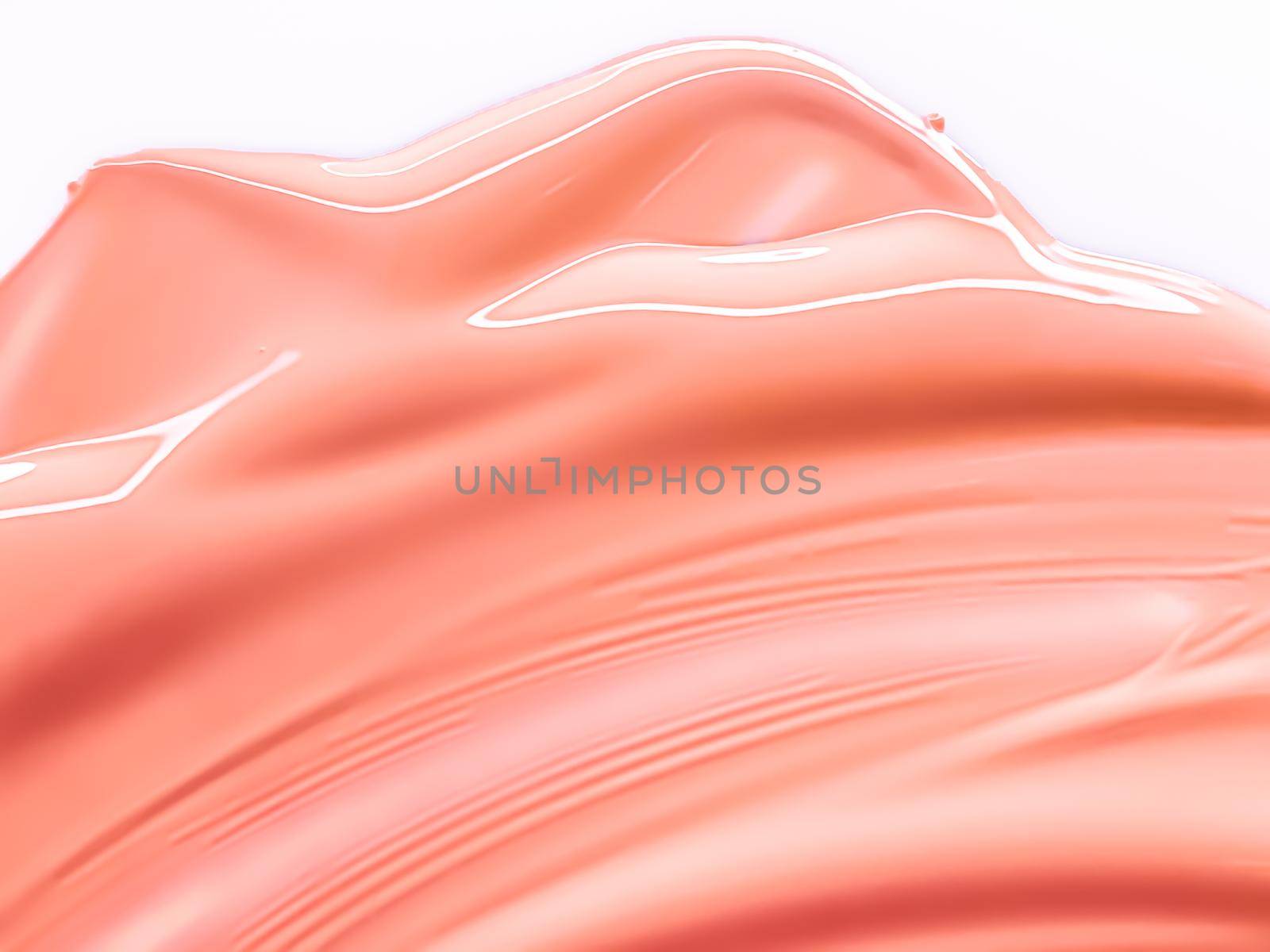 Glossy coral cosmetic texture as beauty make-up product background, skincare cosmetics and luxury makeup brand design concept