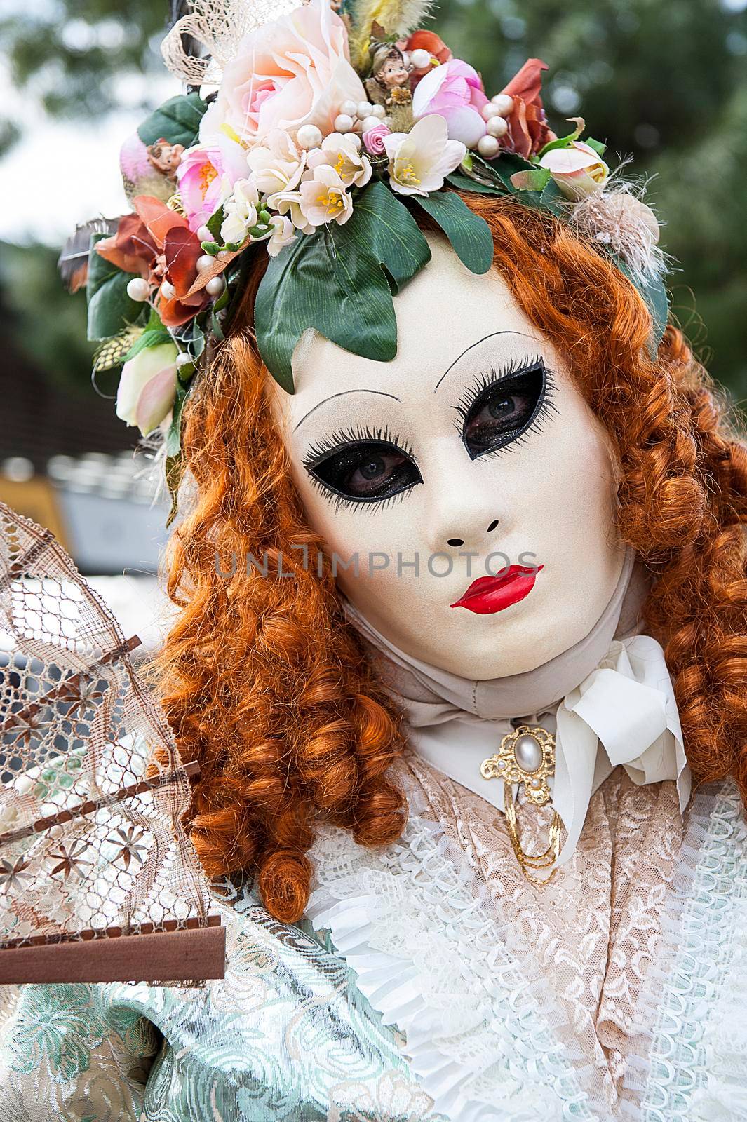 VENICE, ITALY - Febrary 19 2020: The masks of the Venice carnival 2020