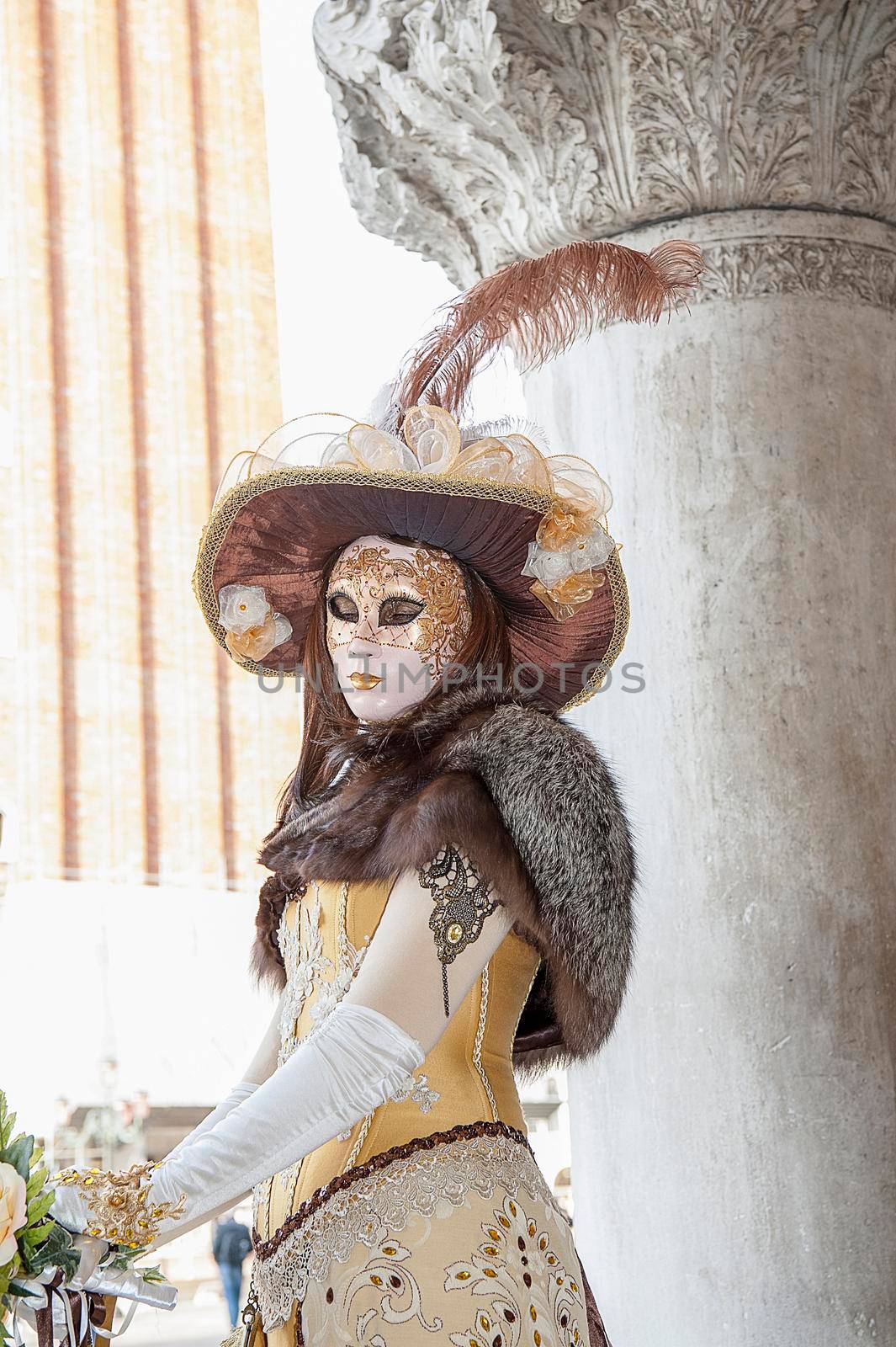 VENICE, ITALY - Febrary 19 2020: The masks of the Venice carnival 2020