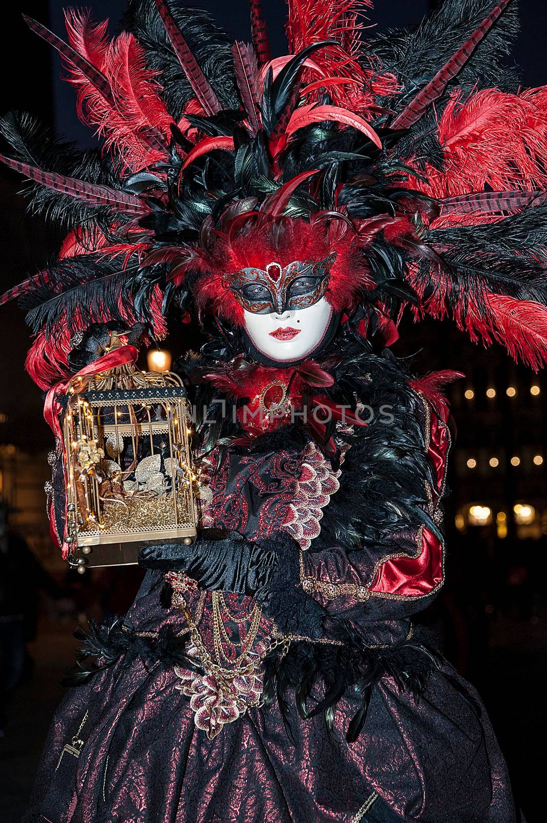 VENICE, ITALY - Febrary 19 2020: The masks of the Venice carnival 2020