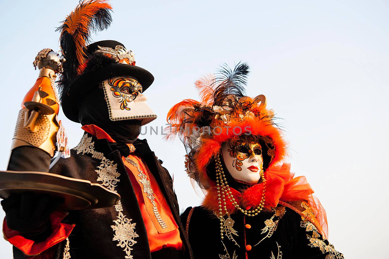 VENICE, ITALY - Febrary 18 2020: The masks of the Venice carnival 2020