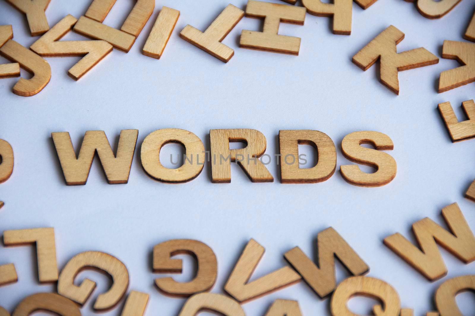 Words text on white background. Education concept.