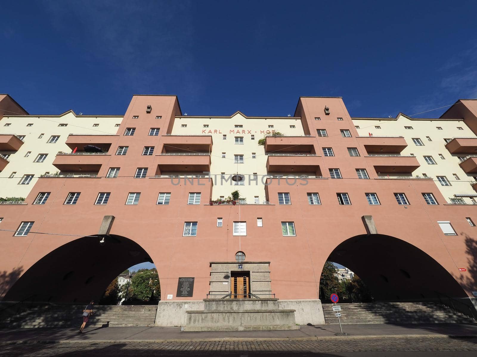 Karl Marx Hof housing complex in Heiligenstadt in Vienna, Austria