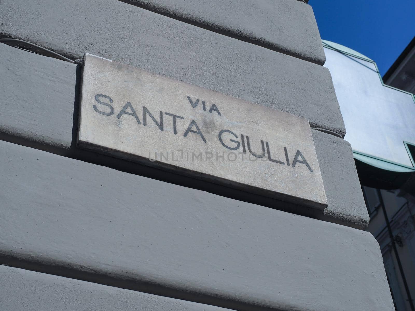 via Santa Giulia street sign in Turin