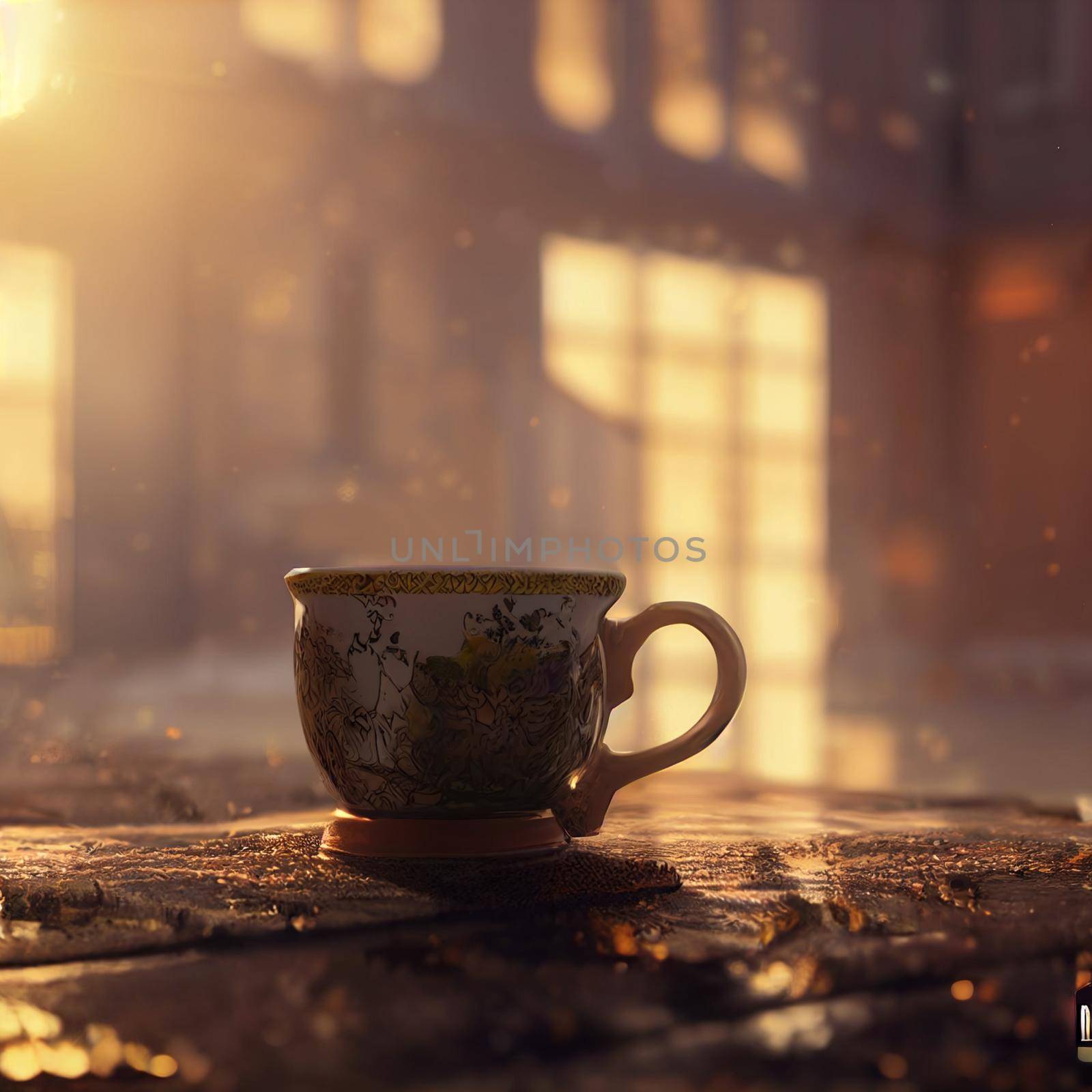 Photorealistic image of a hot cup of tea by NeuroSky