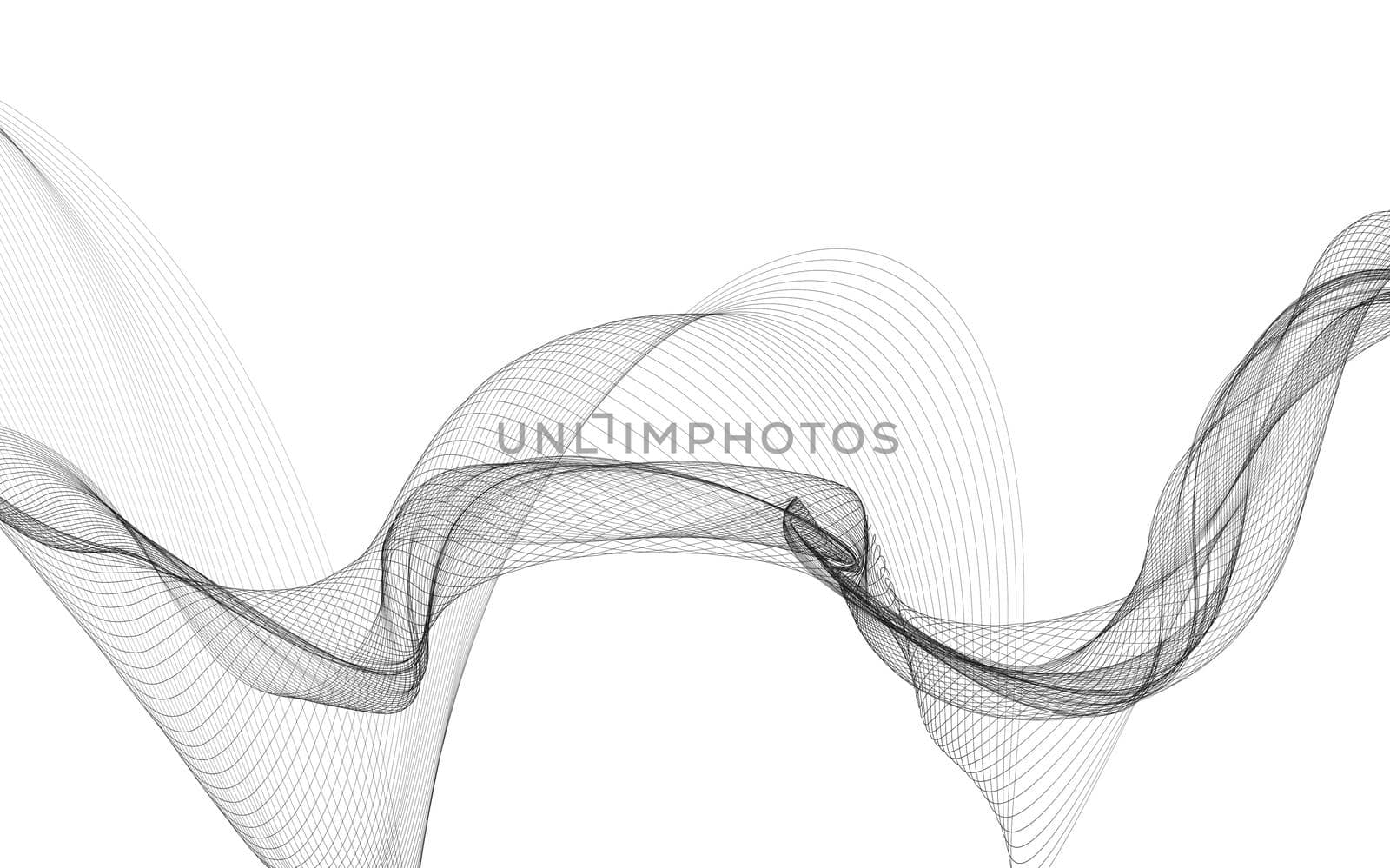 Abstract background with monochrome wave lines on white background.  by teerawit