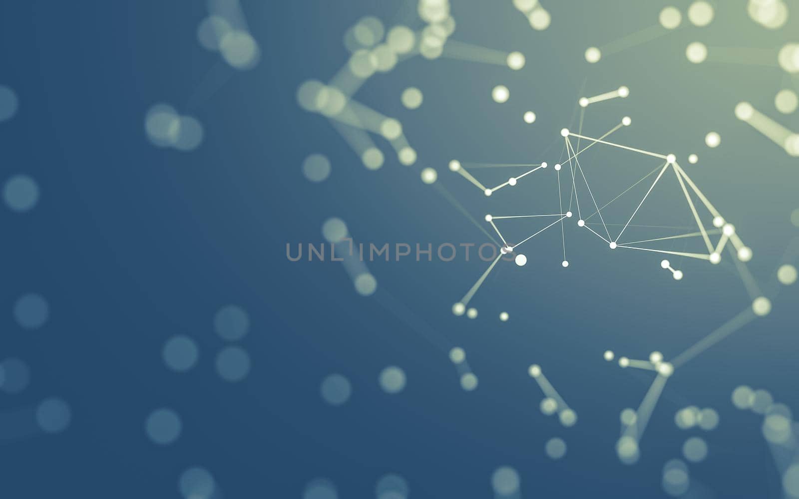 3d Abstract background. Molecules technology with polygonal shapes, connecting dots and lines. Connection structure. Big data visualization. 3d background.