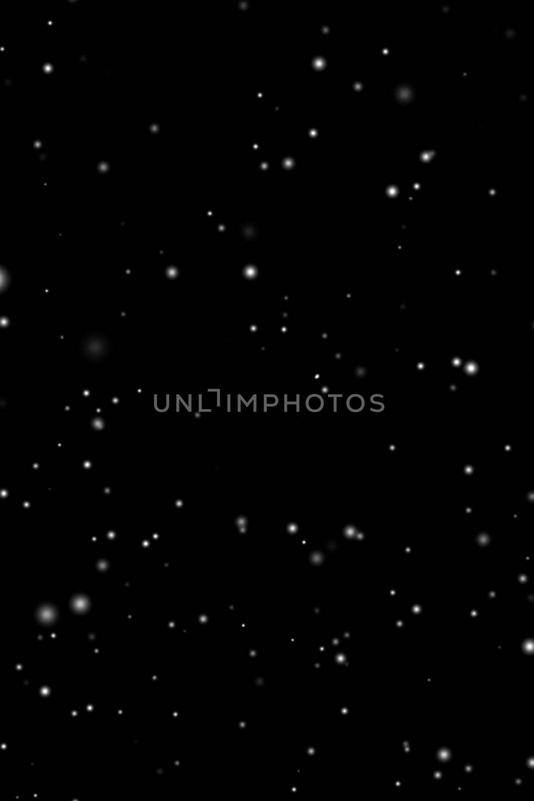 White snow overlay layer on black background, snowflakes bokeh and snowfall for Christmas and holiday design concept