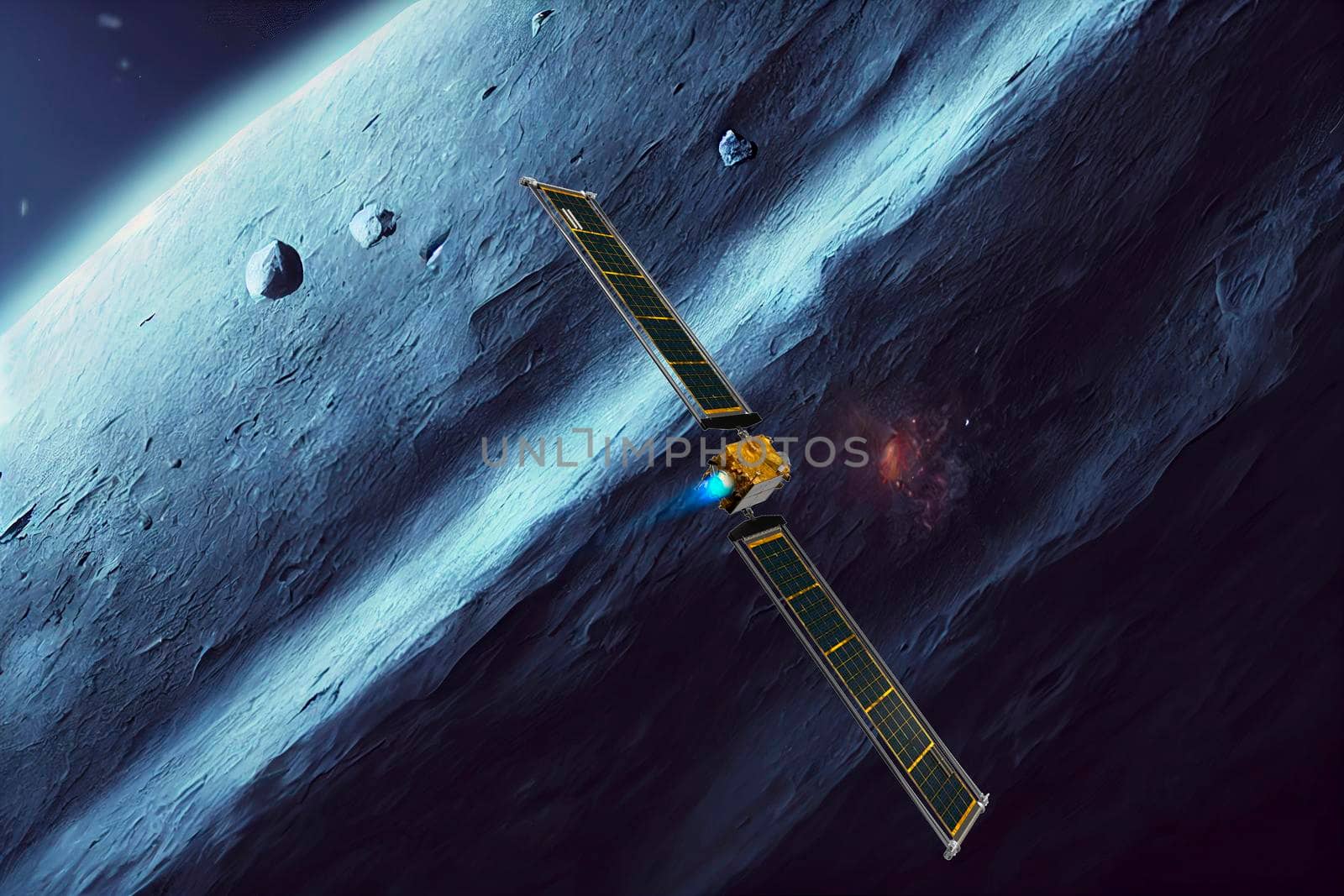 DART Asteroid Deflection Test Mission. This image elements furnished by NASA. 3d rendering
