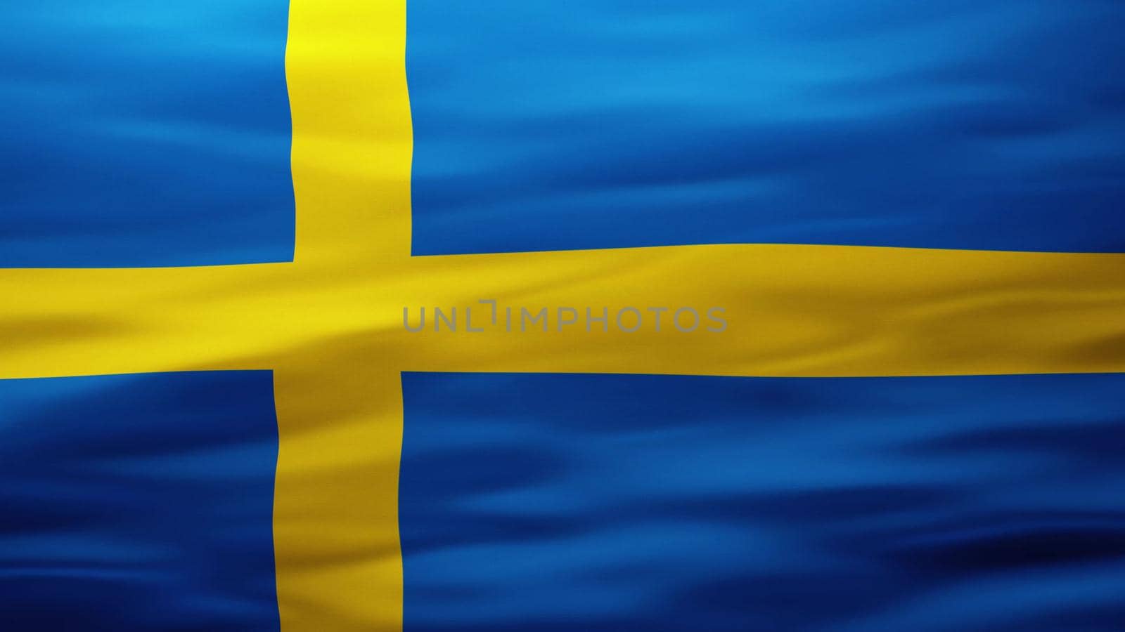 Sweden flag, Rippled silk texture - Front 3D illustration