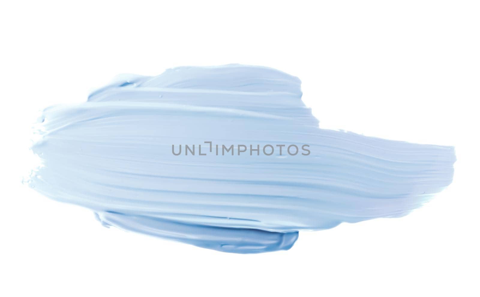 Pastel blue beauty swatch, skincare and makeup cosmetic product sample texture isolated on white background, make-up smudge, cream cosmetics smear or paint brush stroke closeup
