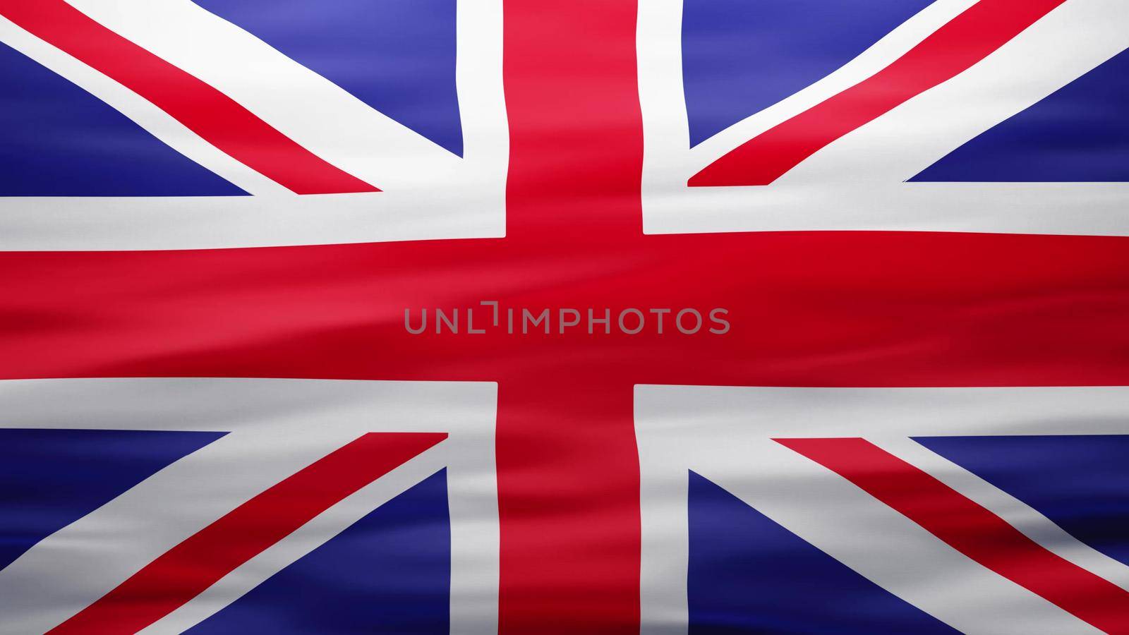 Britain flag, Rippled silk texture - 3D illustration by macroarting